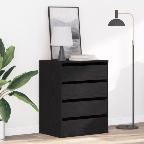 vidaXL Fiókos szekrény Fekete tölgy 60x41x76 cm Szerelt fa