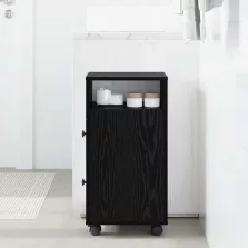   vidaXL Fürdőszoba bútor szett Fekete tölgy 33 x 23 x 65 cm Faanyag