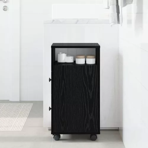 vidaXL Fürdőszoba bútor szett Fekete tölgy 33 x 23 x 65 cm Faanyag
