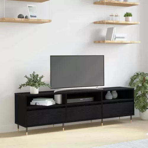 vidaXL TV szekrény Fekete tölgy 150 x 30 x 45 cm Faanyag