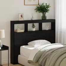  vidaXL Fekete Tölgy Fejtámla Fekete tölgy Szerelt fa 120 x 17 x 102 cm