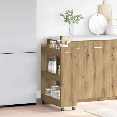 vidaXL Cabinet kerékkel Artisan tölgy 60 x 22 x 79 cm