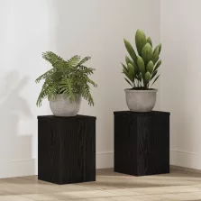   vidaXL Növényállványok 2 db Fekete tölgy 20x20x30 cm Mérnöki fa