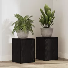   vidaXL Növényállványok 2 db Fekete tölgy 25x25x35 cm Mérnöki fa
