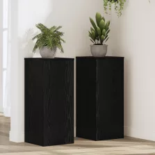   vidaXL Növényállványok 2 db Fekete Tölgy 30x30x70 cm Mérnökfa