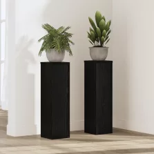   vidaXL Növénytartók 2 db Fekete Tölgy 17x17x60 cm Összeszerelt Fa