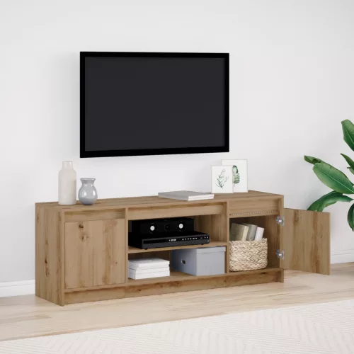 vidaXL TV szekrény LED-del Artisan tölgyben 139.5x34x50 cm, MDF-ből készült