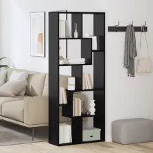   vidaXL Falat elválasztó könyvespolc Fekete tölgy 67x25x161.5 cm Szerelt fa