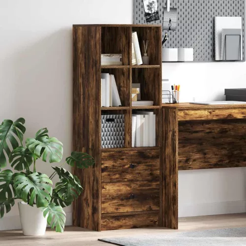 vidaXL Magasfiú fiókkal Füstölt tölgy 45,5 x 34 x 127 cm