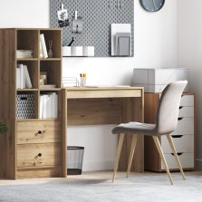   vidaXL Íróasztal Tömör tölgy Mérnökfa 80 x 40 x 76 cm Íróasztal