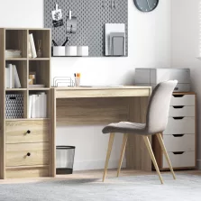   vidaXL Íróasztal Sonoma tölgy Mérnökileg kezelt fa 100 x 40 x 76 cm
