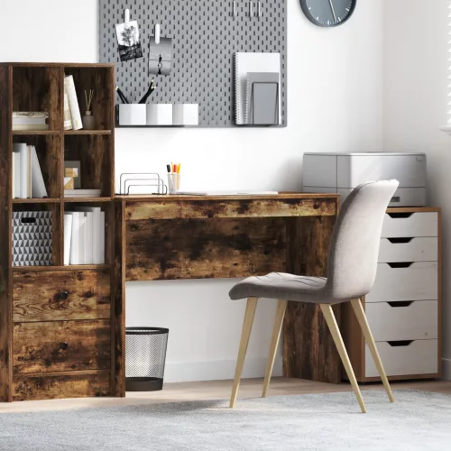 vidaXL Íróasztal Füstölt tölgy Szerelt fa 100 x 40 x 76 cm