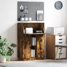   vidaXL Füstölt Tölgy Íróasztal Füstölt tölgy Szerelt fa Szabványos