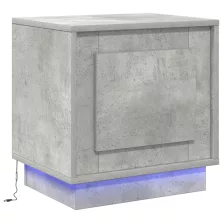   vidaXL Éjjeli Asztal LED Fényekkel Betonszürke 44x34,5x45 cm