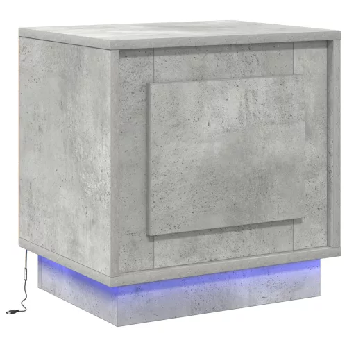 vidaXL Éjjeli Asztal LED Fényekkel Betonszürke 44x34,5x45 cm