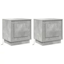   vidaXL LED világítással ellátott éjjeli szekrények 2 db Betongrád 44x34,5x45 cm