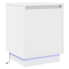   vidaXL Éjjeli asztal LED világítással Fehér 39x34,5x50 cm