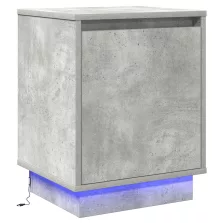   vidaXL Beton szürke éjjeli szekrény beépített LED világítással 39x34.5x50 cm
