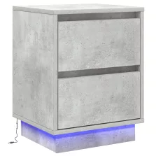   vidaXL éjjeli szekrény LED világítással szürke beton 39x34,5x50 cm