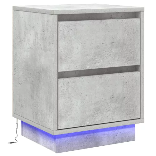 vidaXL éjjeli szekrény LED világítással szürke beton 39x34,5x50 cm