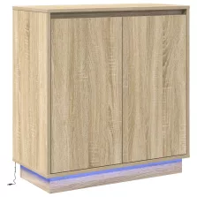   vidaXL LED-es oldalszekrény Sonoma tölgy színben - 71 x 34,5 x 75 cm - Mérnökelt fából készült