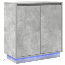   vidaXL LED-es oldalszekrény, betonszürke, 71x34,5x75 cm, mérnöki fa