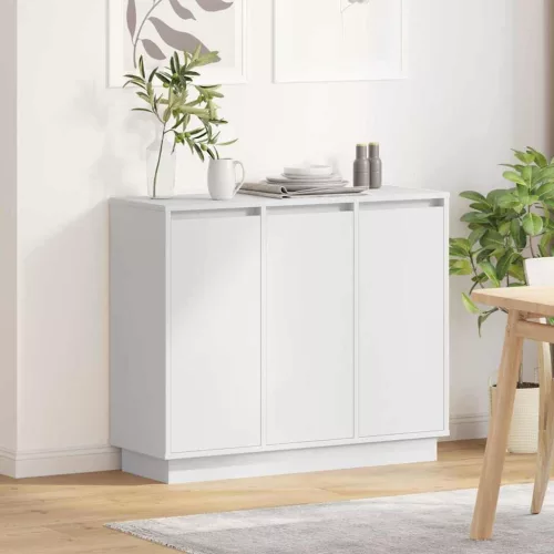 vidaXL LED tálaló LED -es lámpákkal Fehér 90 x 32 x 75 cm Faanyag