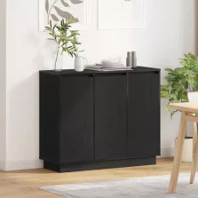   vidaXL LED tálaló polcokkal Fekete tölgy 90 x 32 x 75 cm Faanyag