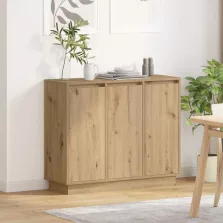   vidaXL LED tálaló polcokkal Artisan tölgy 90 x 32 x 75 cm Faanyag