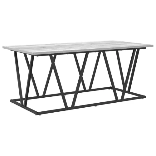 vidaXL Szürke Sonoma Dohányzóasztal 100x50x40 cm Szerelt Fából és Fém Kerettel