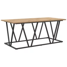   vidaXL Kávézóasztal Mesteri Tölgy 100x50x40 cm Műgyanta és Fém