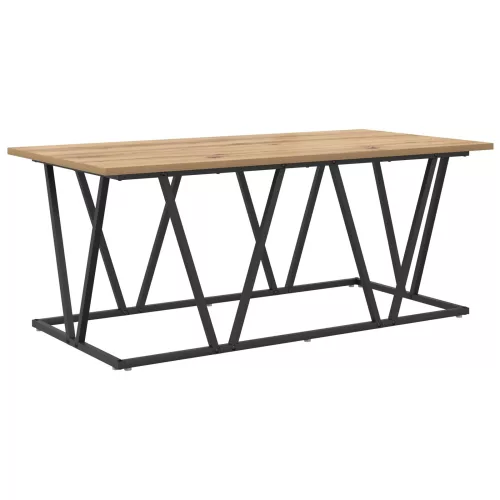 vidaXL Kávézóasztal Mesteri Tölgy 100x50x40 cm Műgyanta és Fém