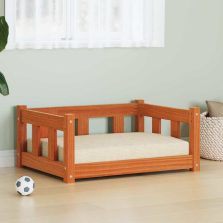   vidaXL Kutyafekhely Faggyú barna 65,5 x 50 x 28 cm Tömör fenyőfa