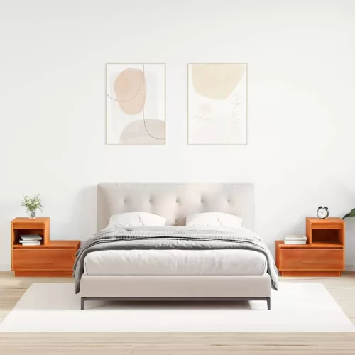 vidaXL Éjjeliszekrény 2 pcs Faggyú barna 60 x 34 x 51 cm Faanyag