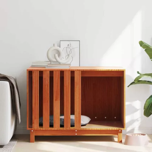 vidaXL Kutyaház tárolóval Faggyú barna 100 x 70 x 70 cm Tömör fenyőfa