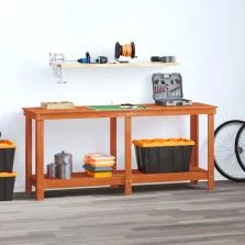   vidaXL Munkapad polcokkal Viaszbarna 180 x 50 x 80 cm Tömör fenyő