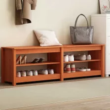   vidaXL Cipőpad polcokkal tárolóval Faggyú barna 160 x 36,5 x 50 cm