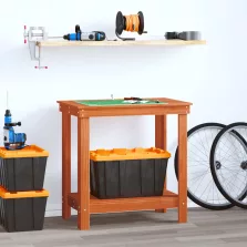   vidaXL Munkapad polcokkal Viaszbarna 80 x 50 x 80 cm Tömör fenyő