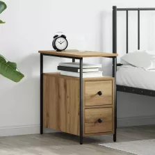   vidaXL Éjjeliszekrény fiókkal kézműves tölgy 30 x 60 x 60 cm Faanyag
