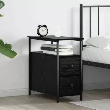   vidaXL Éjjeliszekrény fiókkal Musta tammi 30 x 60 x 60 cm Faanyag