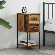   vidaXL Éjjeliszekrény fiókkal Régi fa 32 x 42 x 70 cm Faanyag