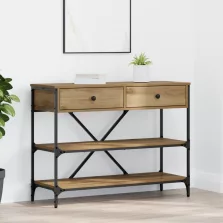 vidaXL Konzolasztal Mesteri tölgy 100x34.5x75 cm Szerelt fa