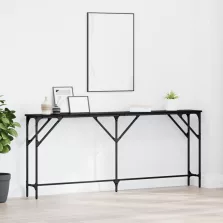 vidaXL konzolasztal fekete tölgy 180x23x75 cm mérnöki fa