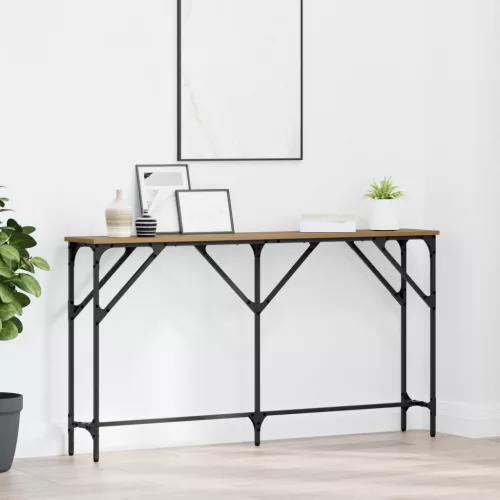vidaXL Konzolasztal Művészi tölgy 140x23x75 cm Szerelt fa