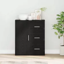 vidaXL Széf fiókkal Fekete tölgy 60 x 31 x 70 cm Faanyag
