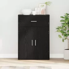 vidaXL Széf fiókkal Fekete tölgy 60 x 30 x 84 cm Faanyag