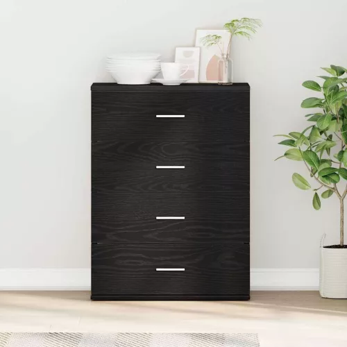 vidaXL Széf fiókkal Fekete tölgy 60 x 39 x 80 cm Faanyag