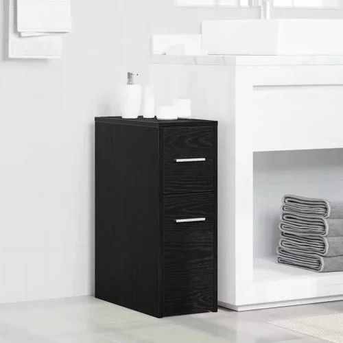 vidaXL Fürdőszoba bútor szett Fekete tölgy 22 x 44 x 61.5 cm Faanyag