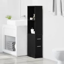   vidaXL Fürdőszoba bútor szett Fekete tölgy 22 x 41 x 135 cm Faanyag