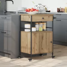 vidaXL Konyhai Kocsi Artisan tölgy 56x43x89.5 cm